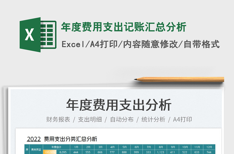 2025年度费用支出记账汇总分析免费下载