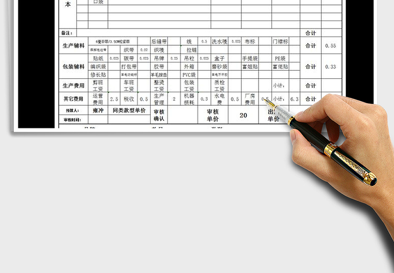 2025年成品预算报价表