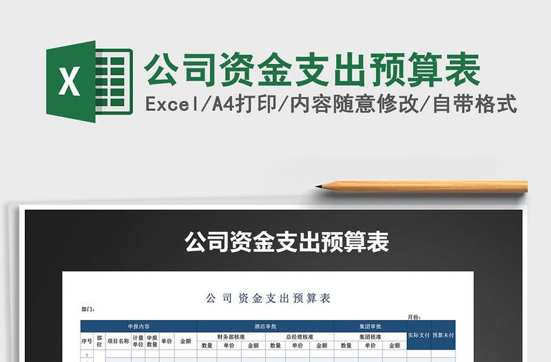 2025年公司资金支出预算表