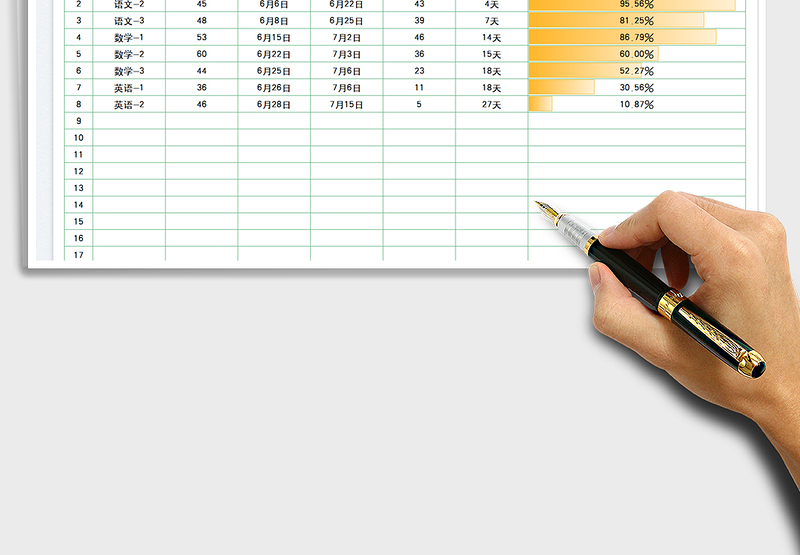 2025作业完成进度表免费下载