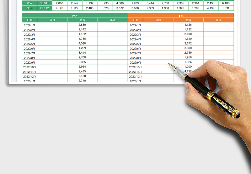 2025收入支出明细表-自动查询
