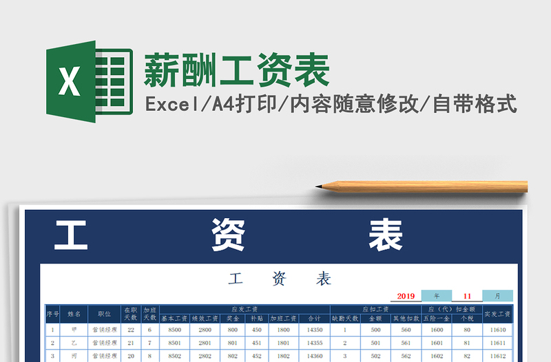 2025年薪酬工资表