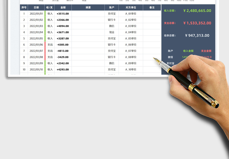2025财务收支明细表免费下载