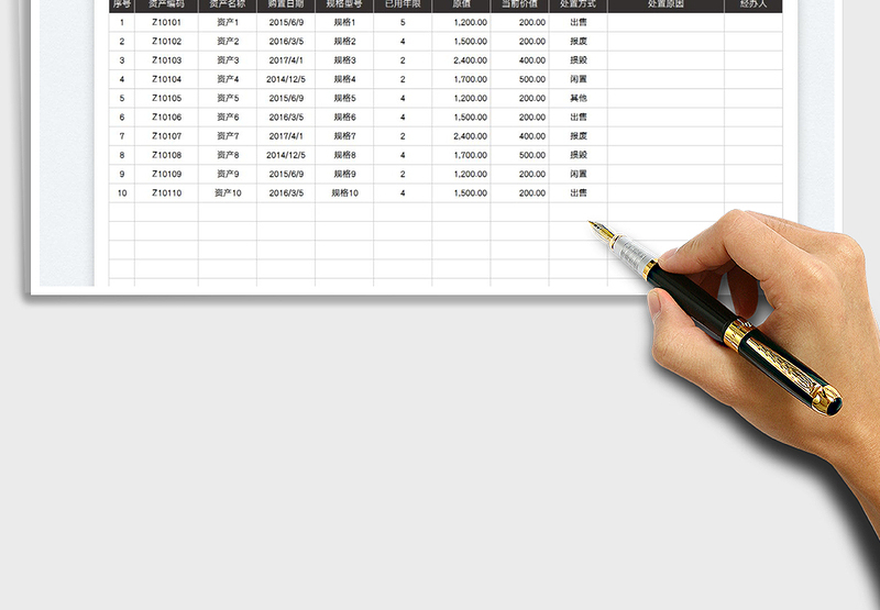 2025企业资产报废处理登记表免费下载