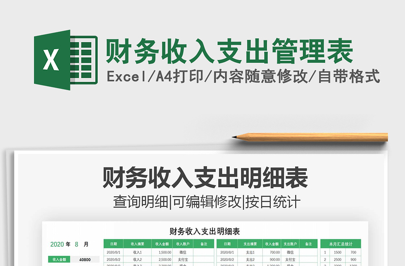 2025年财务收入支出管理表