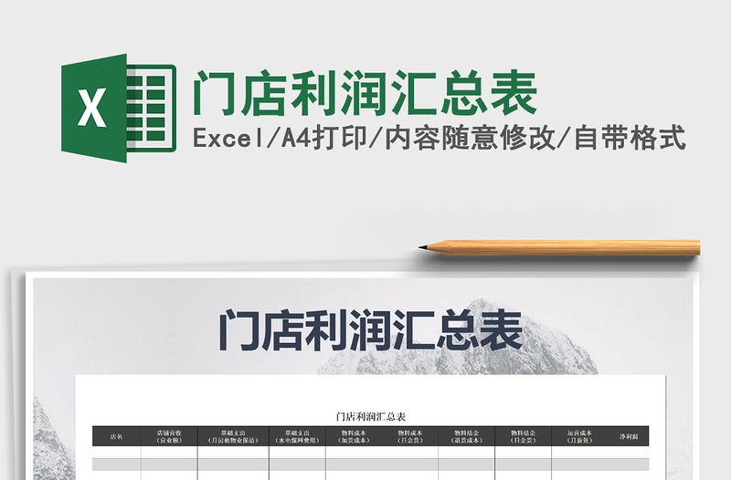 2025年门店利润汇总表