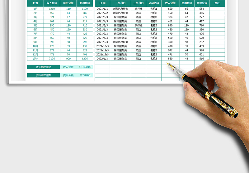 2025收支表-费用及利润统计免费下载