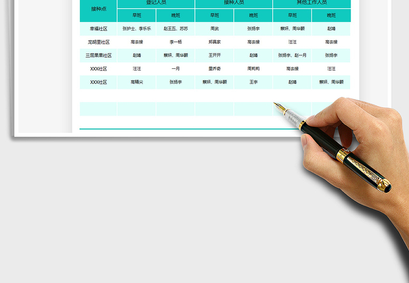 2025接种点医务人员安排表免费下载