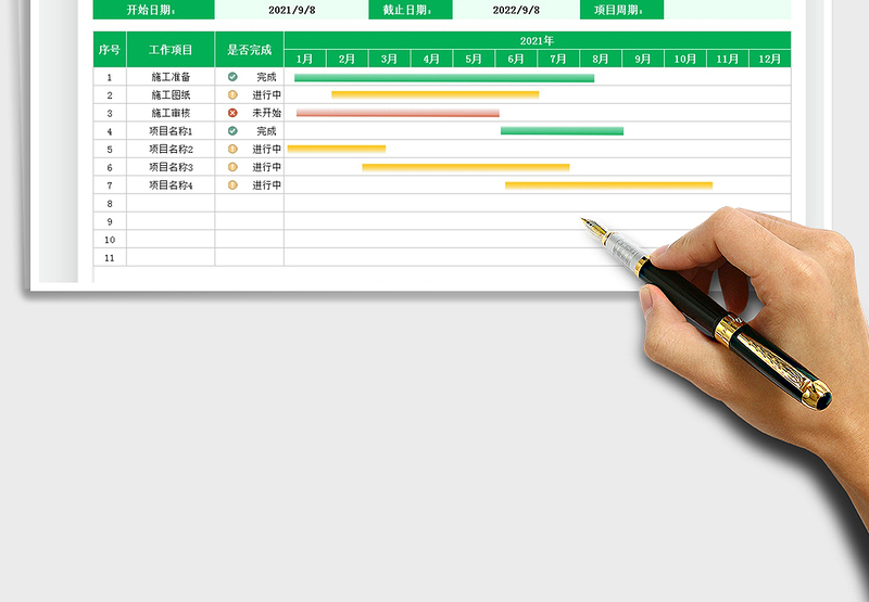 2025项目计划进度表免费下载