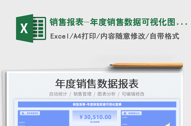2025销售报表-年度销售数据可视化图表免费下载