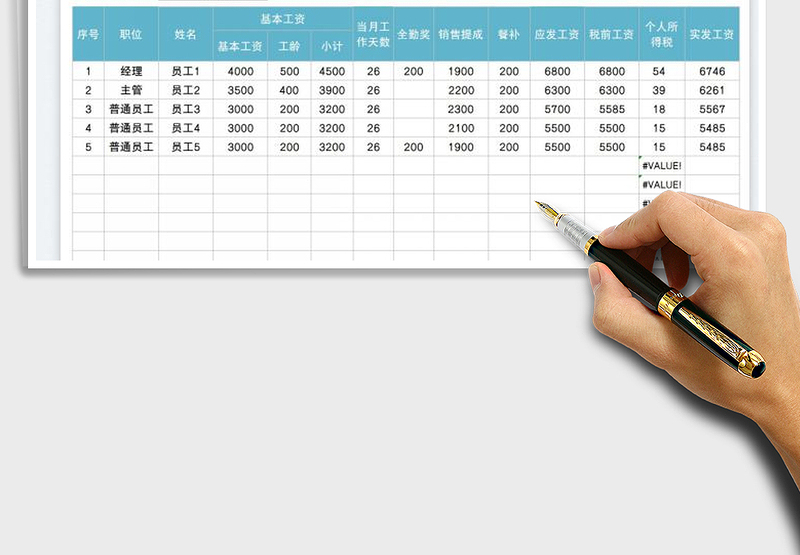 2025工资表模板免费下载