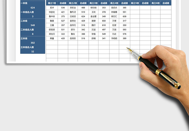 2025学生高考成绩统计表免费下载