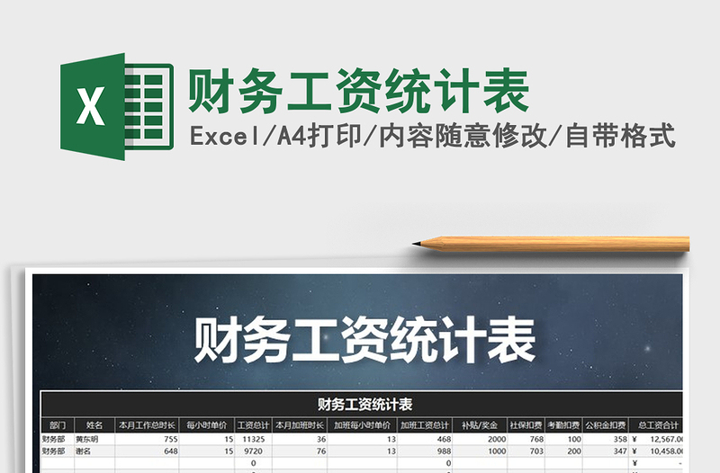 2025年财务工资统计表