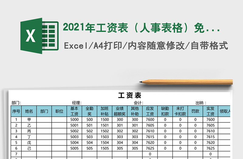 2025年工资表（人事表格）