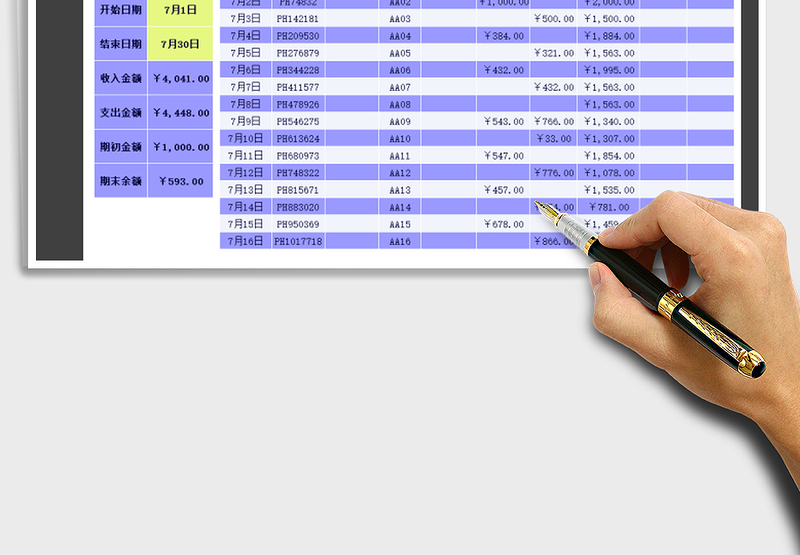 2025年收支流水账-日期查询汇总