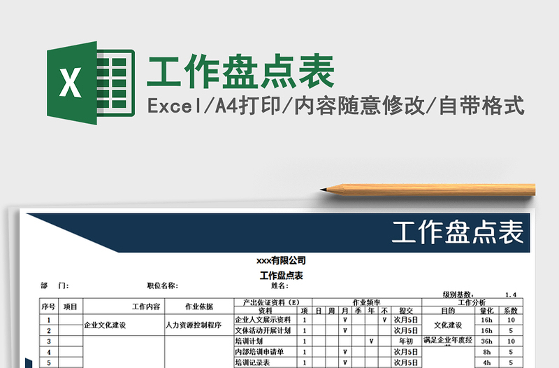 2025年工作盘点表