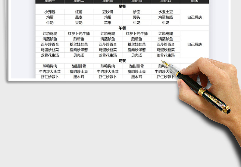 2025年学生一周菜单安排表