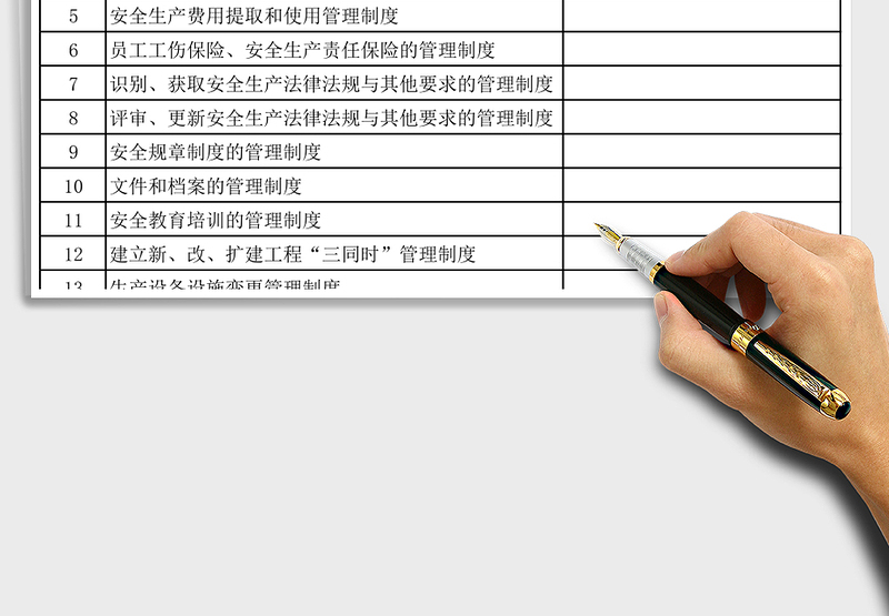 2025年工贸行业安全标准化要素资料清单