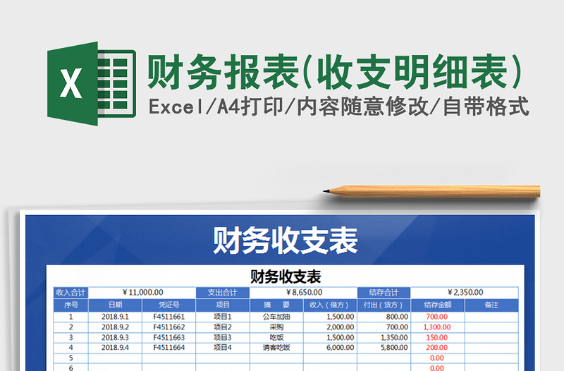 2025年财务报表(收支明细表)