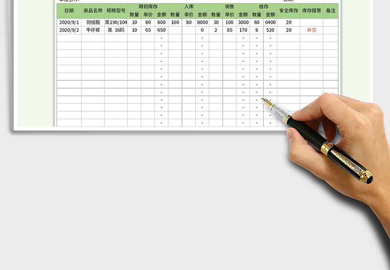 2025电商商品库存明细表免费下载