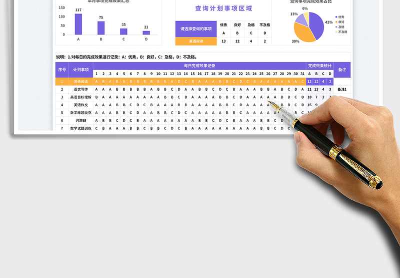 2025月度学习计划表免费下载