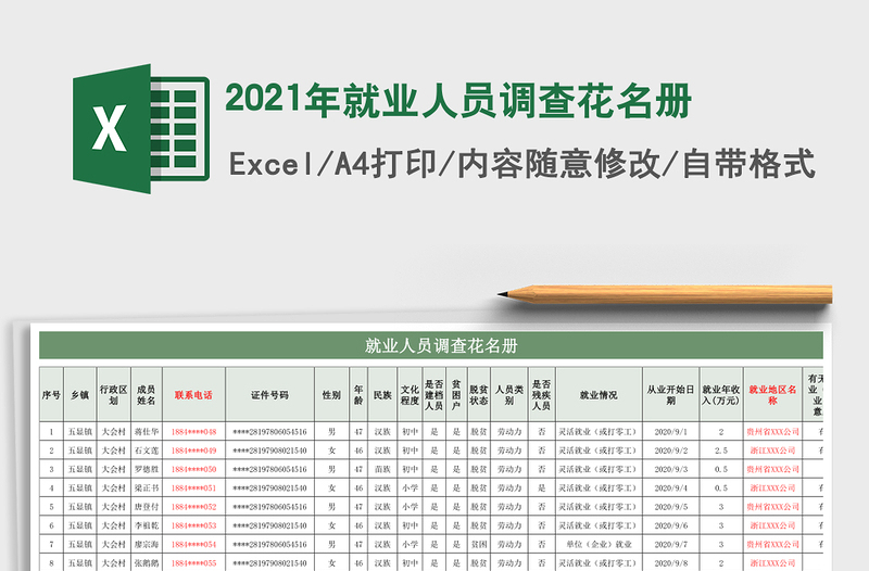 2025年就业人员调查花名册