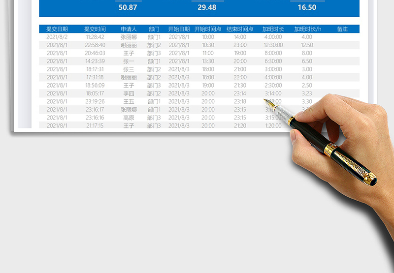 2025考勤加班登记及统计表免费下载