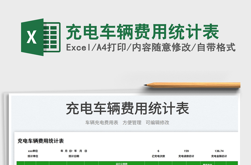 2025充电车辆费用统计表免费下载