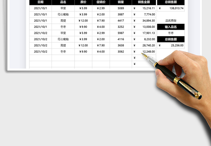 2025国庆促销业绩表免费下载