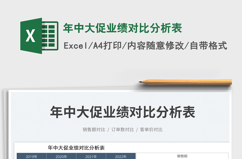 2025年中大促业绩对比分析表免费下载