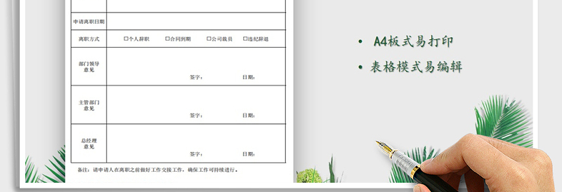 2025年辞职申请表