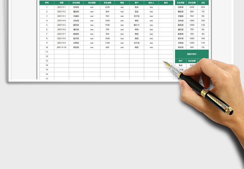 2025日常支出明细统计表免费下载
