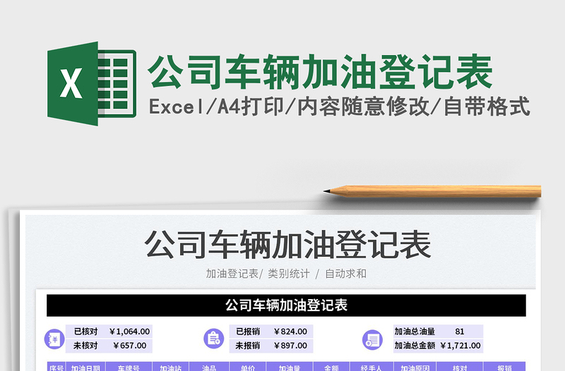 2025公司车辆加油登记表免费下载