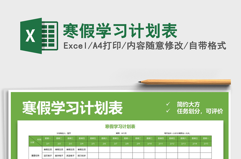 2025年寒假学习计划表