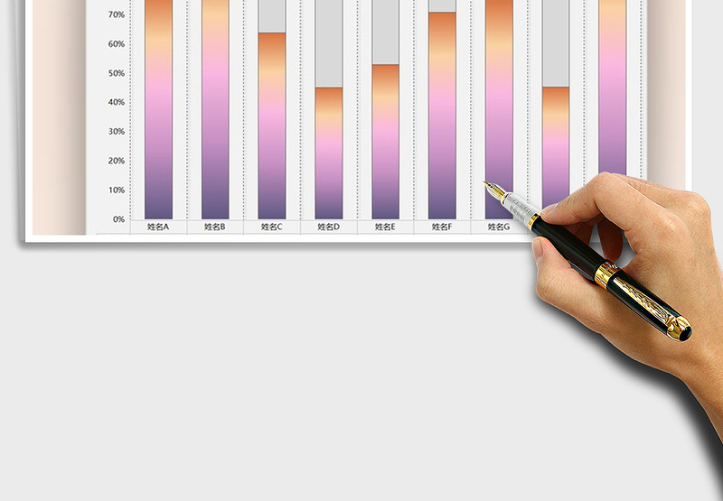 2025年通用图表模板柱形进度