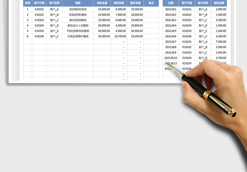 2025应收账款明细表免费下载