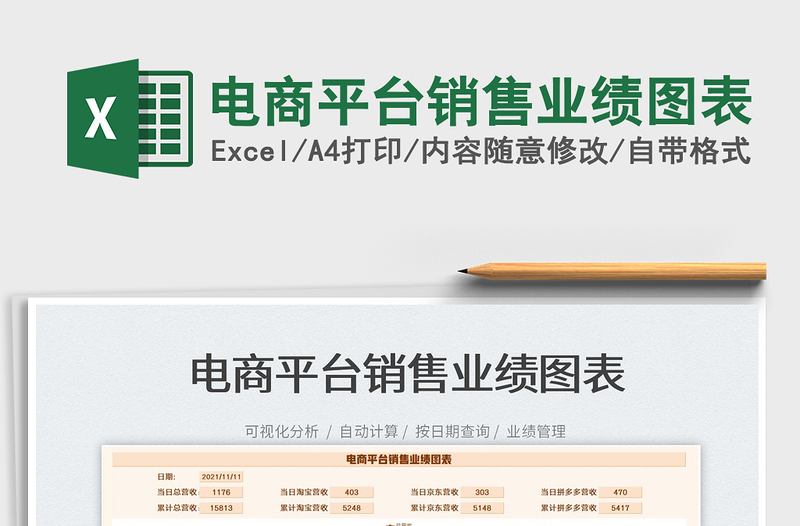 2025电商平台销售业绩图表免费下载