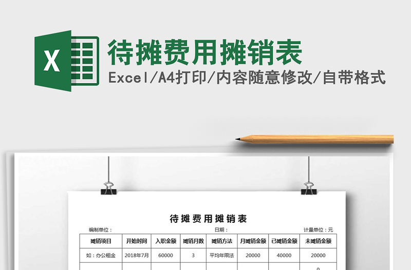 2025年待摊费用摊销表