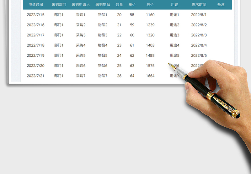 2025采购计划表免费下载