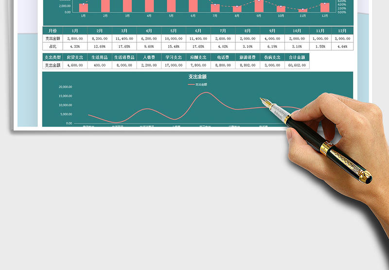 2025年年度家庭支出明细及统计分析