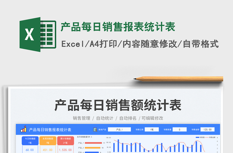 2025产品每日销售报表统计表免费下载