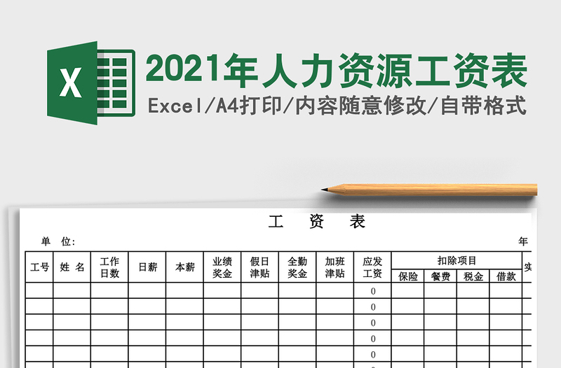 2025年人力资源工资表