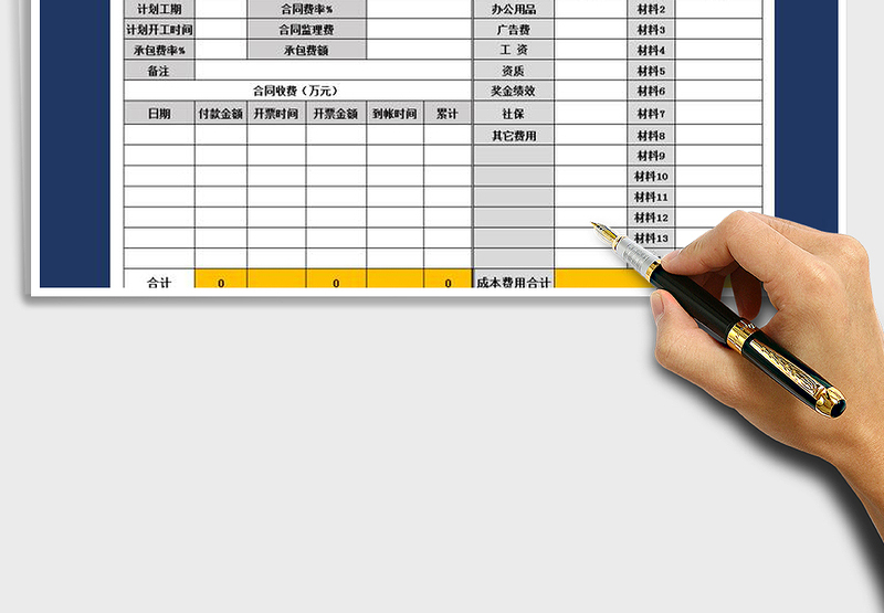 2025年合同成本费用预算表