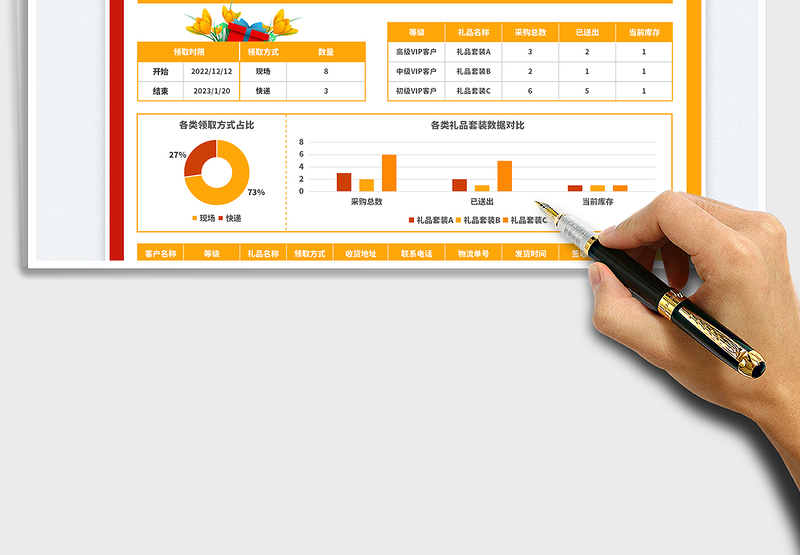 2025客户节日礼品登记表免费下载
