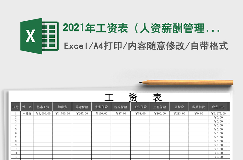 2025年工资表（人资薪酬管理）