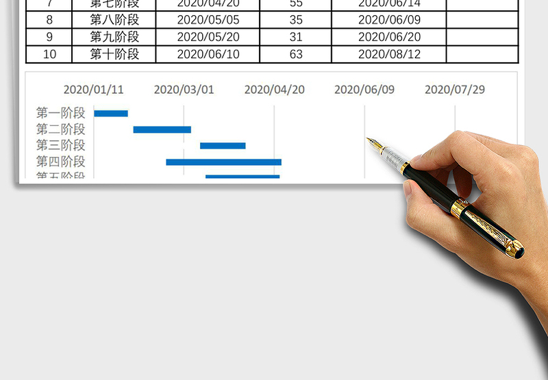 工作计划表甘特图模板