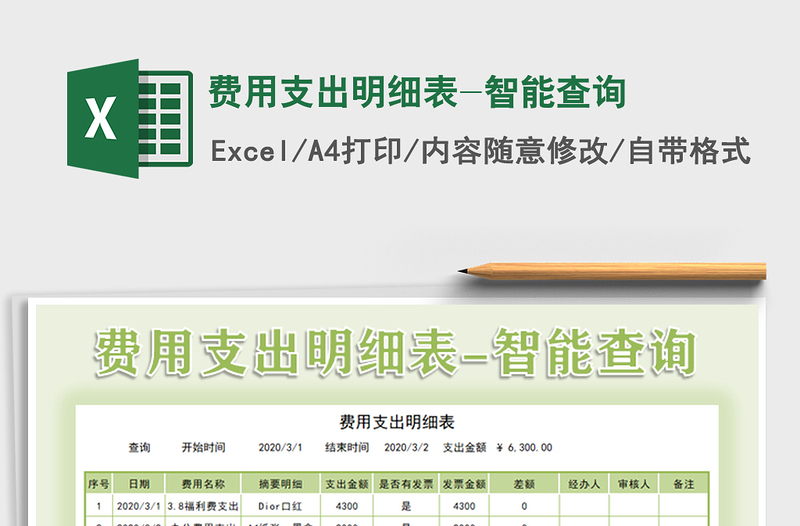 2025费用支出明细表-智能查询免费下载