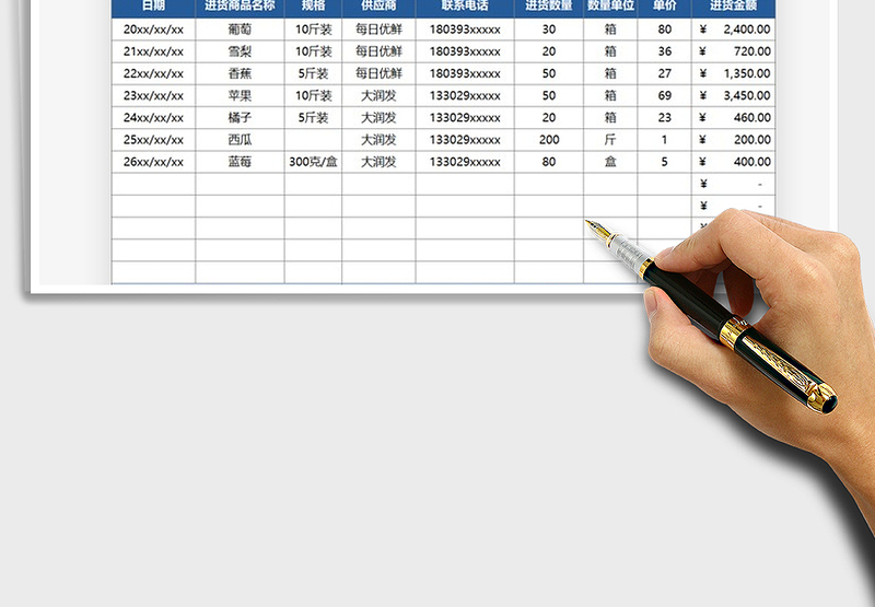 2025年采购进货金额明细表