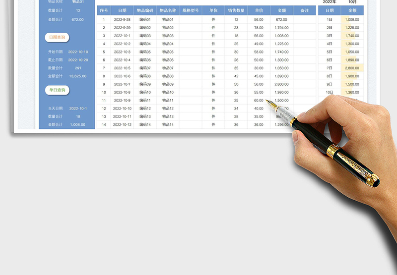 2025销售明细统计表—日报表