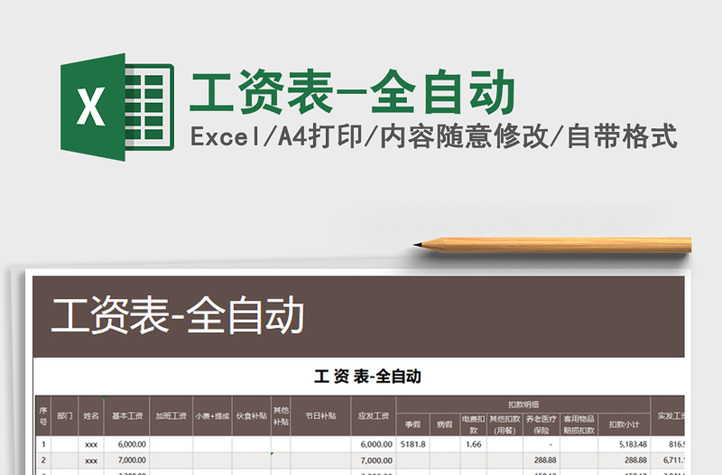 2025年工资表-全自动